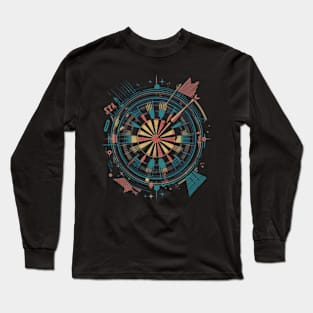 Dartboard Retro Vintage Long Sleeve T-Shirt